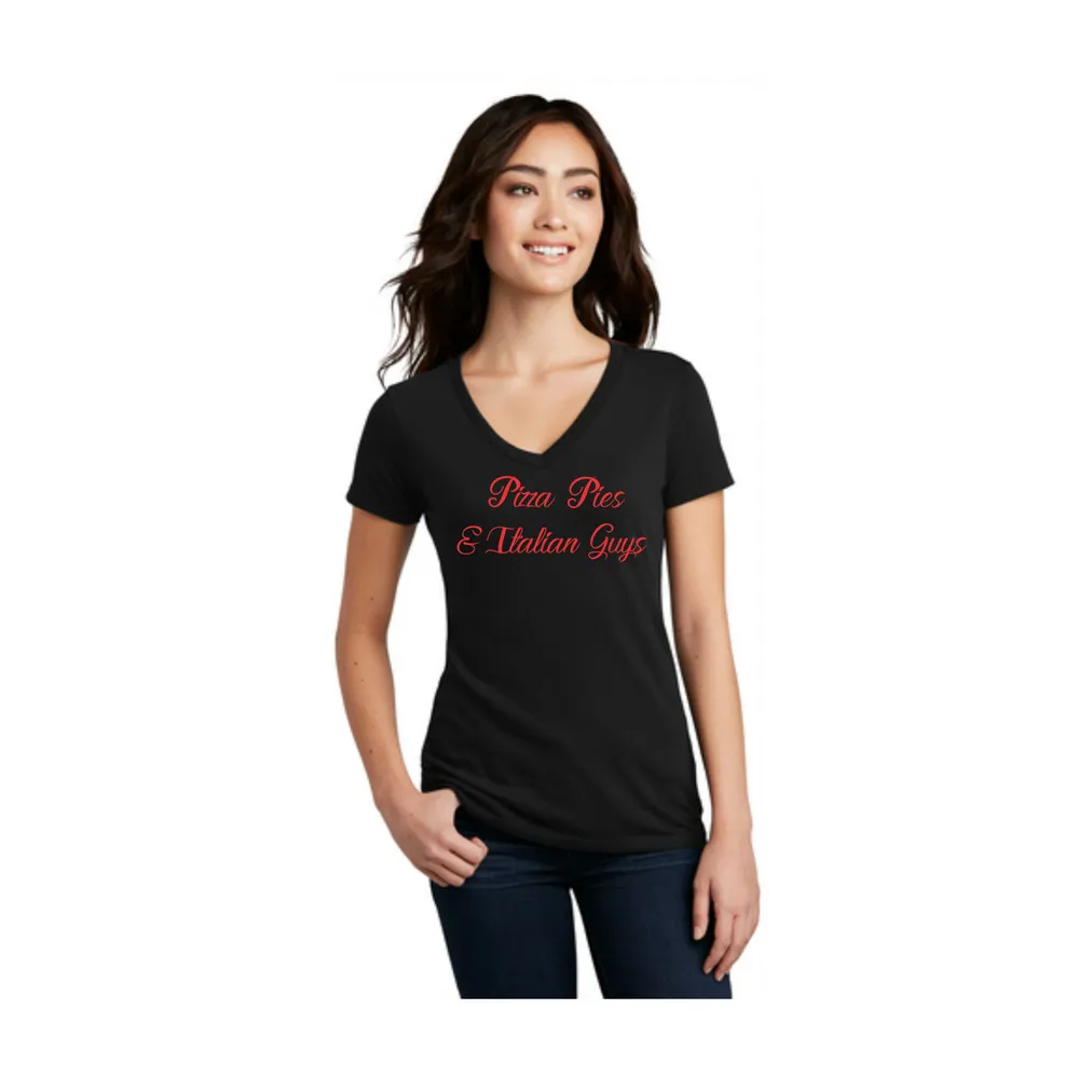 Pizza Pies & Italian Guys V-Neck T-Shirt